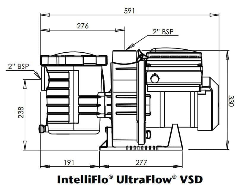 dimensions pompe ultraflow vsd