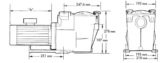 dimensions pompe super pump hayward