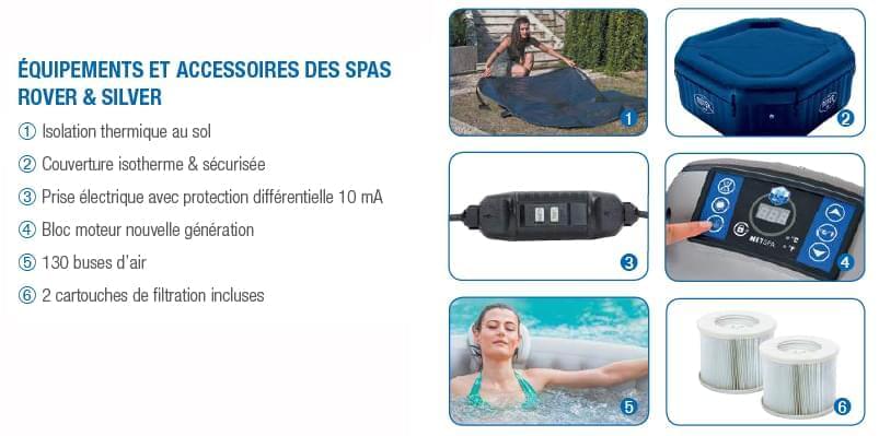 equipement spa gonflable silver et rover